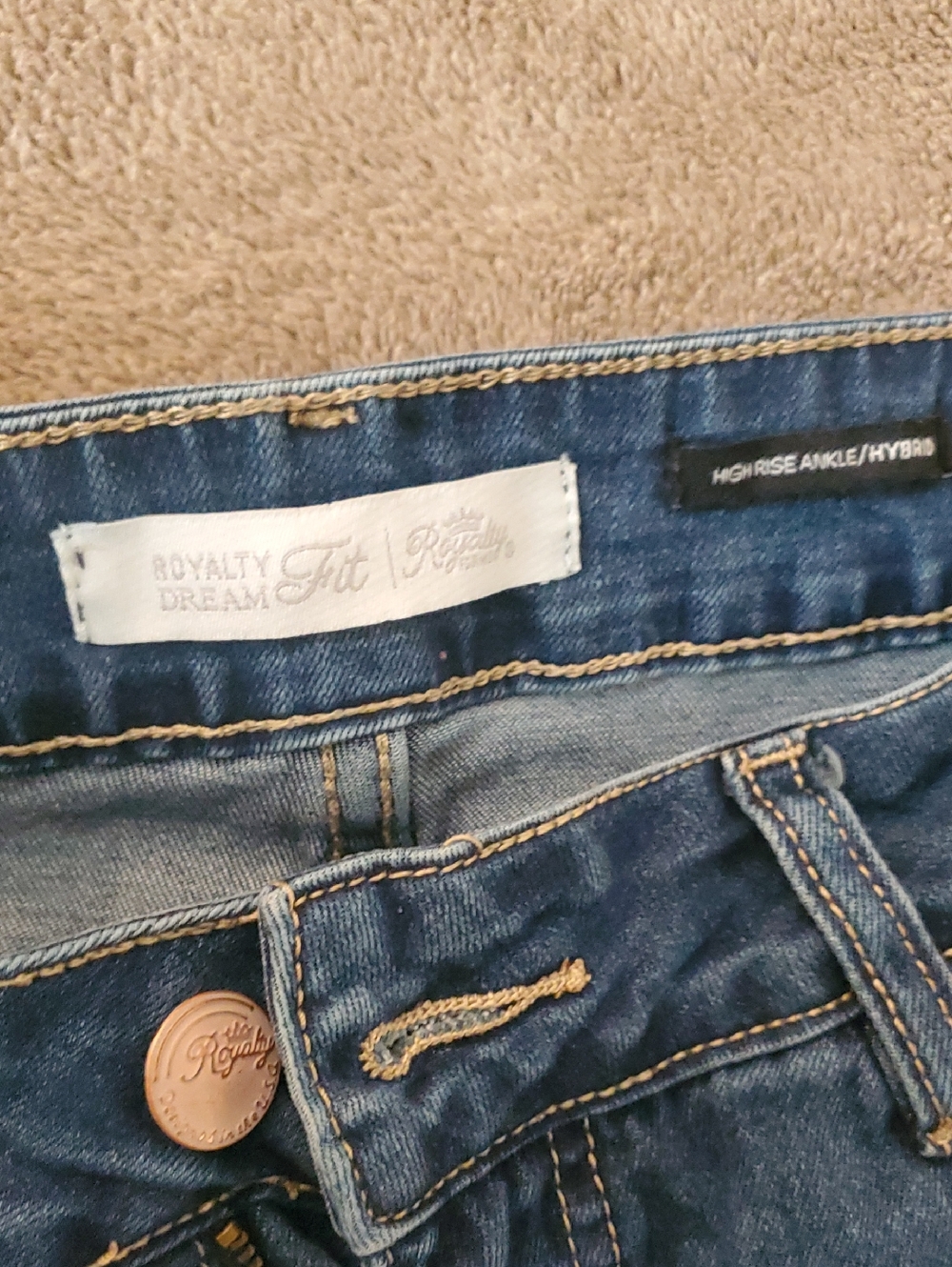 Royalty DreamFit High Rise Ankle Jeans - Dark Blue
